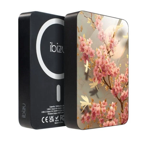 Powerbank IBIZU MagPower 10k do iPhone z MagSafe, solidny, aluminiowy, 10 000 mAh, Taniec sakury Obszar kompozycji 1