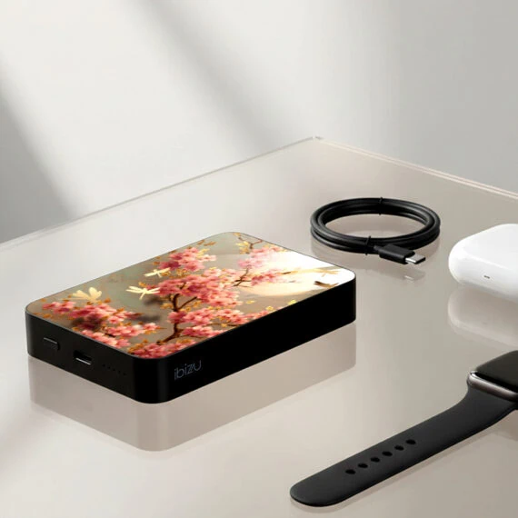 Powerbank IBIZU MagPower 10k do iPhone z MagSafe, solidny, aluminiowy, 10 000 mAh, Taniec sakury Obszar kompozycji 8