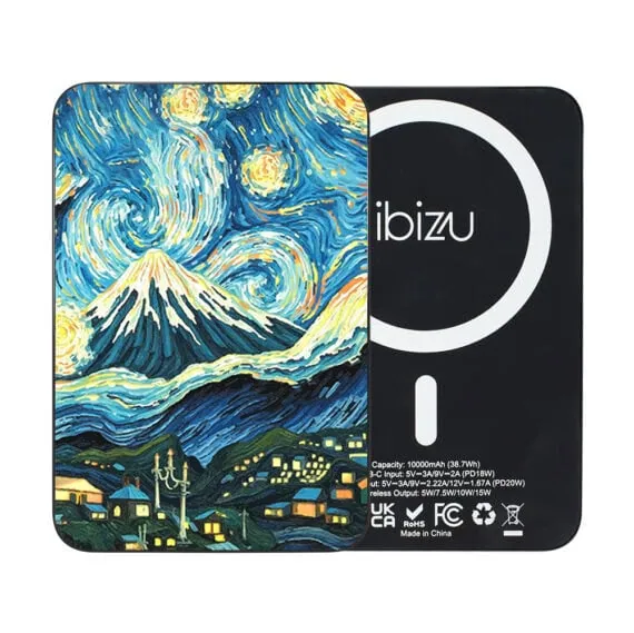 Powerbank IBIZU MagPower 10k do iPhone z MagSafe, solidny, aluminiowy, 10 000 mAh, Van Gogh Obszar kompozycji 2