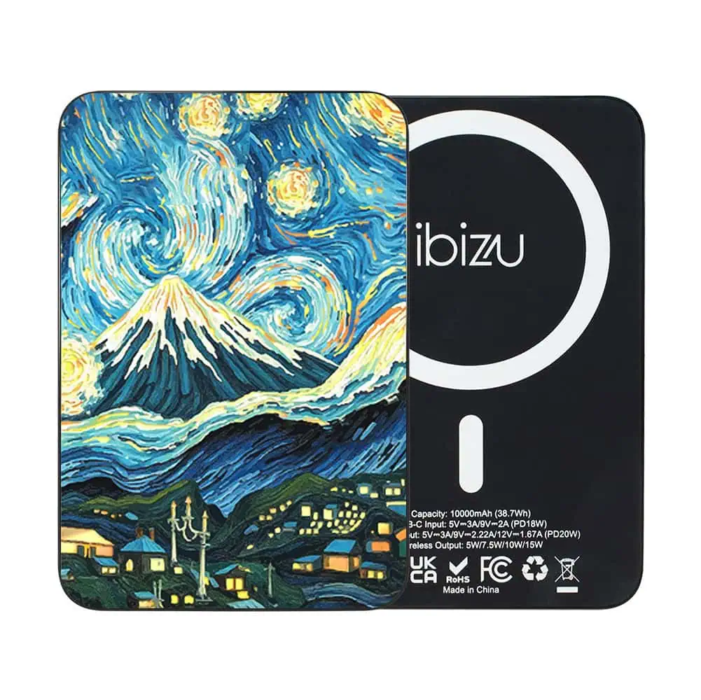 Powerbank IBIZU MagPower 10k do iPhone z MagSafe, solidny, aluminiowy, 10 000 mAh, Van Gogh Obszar kompozycji 2
