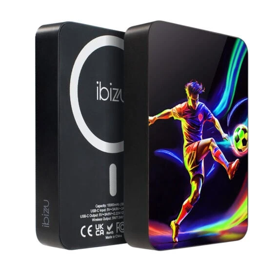 Powerbank IBIZU MagPower 10k do iPhone z MagSafe, solidny, aluminiowy, 10 000 mAh, W rytmie piłki nożnejObszar kompozycji 1