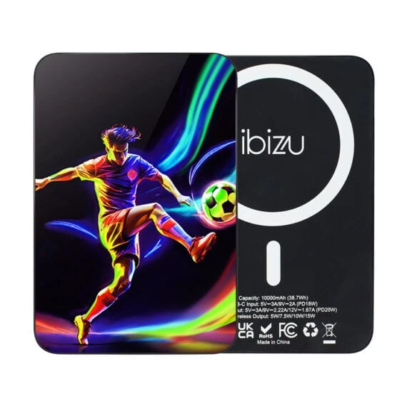 Powerbank IBIZU MagPower 10k do iPhone z MagSafe, solidny, aluminiowy, 10 000 mAh, W rytmie piłki nożnejObszar kompozycji 2