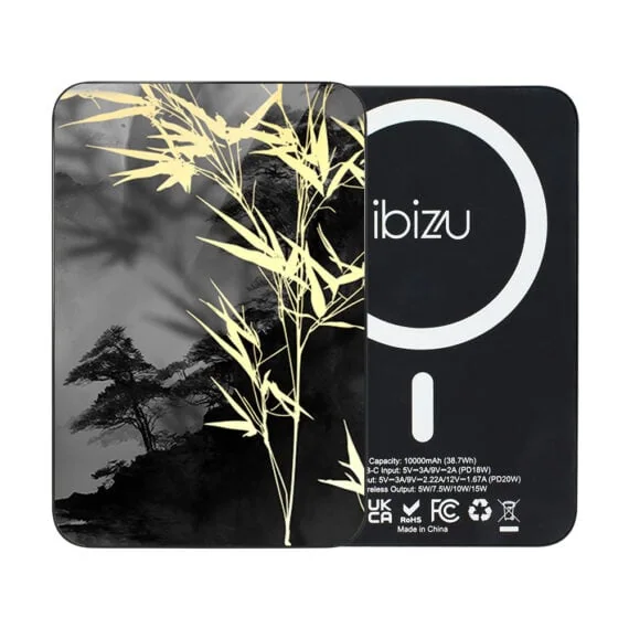 Powerbank IBIZU MagPower 10k do iPhone z MagSafe, solidny, aluminiowy, 10 000 mAh, Złoty bambus Obszar kompozycji 2