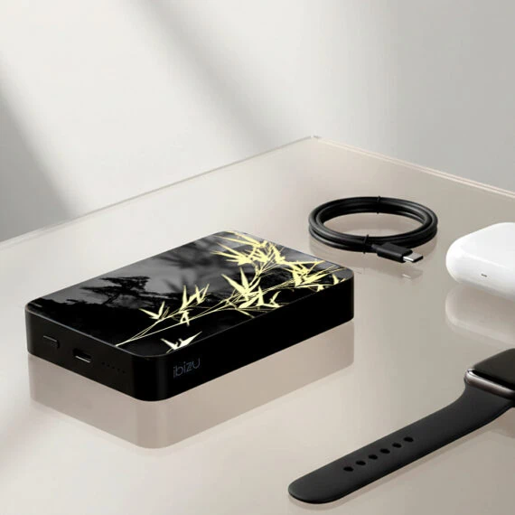 Powerbank IBIZU MagPower 10k do iPhone z MagSafe, solidny, aluminiowy, 10 000 mAh, Złoty bambus Obszar kompozycji 8