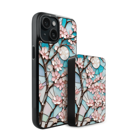 Zestaw IBIZU do iPhone 15: etui i powerbank, Barwy szkła, Księżycowa wiśnia5