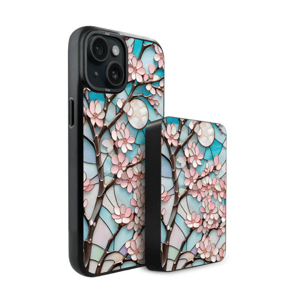 Zestaw IBIZU do iPhone 15: etui i powerbank, Barwy szkła, Księżycowa wiśnia