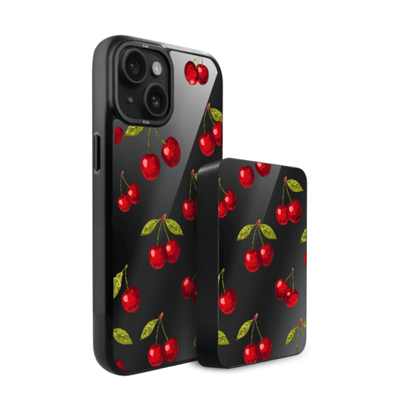 Zestaw IBIZU do iPhone 15: etui i powerbank, Midnight, Wiśniowa noc5