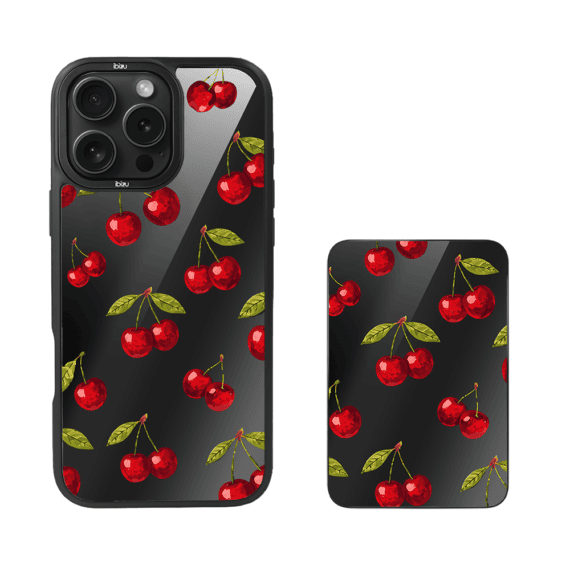 Zestaw IBIZU do iPhone 16 Pro: etui i powerbank, Midnight, Wiśniowa noc1