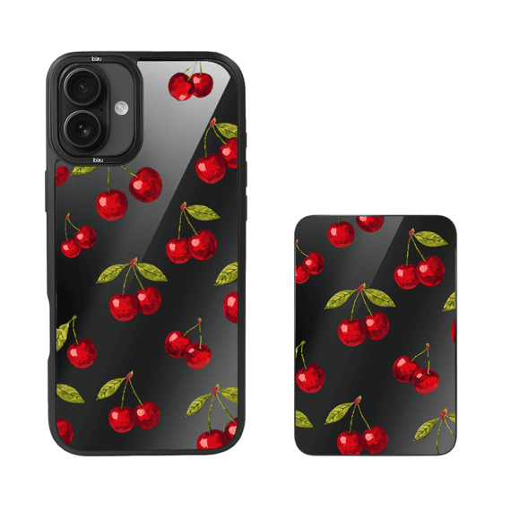 Zestaw IBIZU do iPhone 16:17: etui i powerbank, Midnight, Wiśniowa noc3