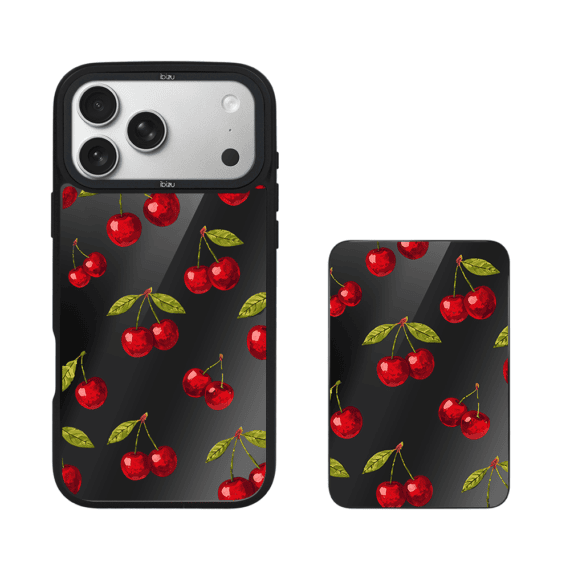Zestaw IBIZU do iPhone 17 Pro Max: etui DropGuard Matt i powerbank MagPower, Midnight, Wiśniowa noc3