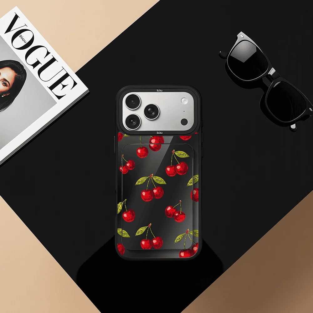 Zestaw IBIZU do iPhone 17 Pro Max: etui DropGuard Matt i powerbank MagPower, Midnight, Wiśniowa noc4