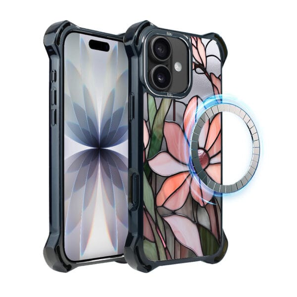 Etui do iPhone 17 IBIZU DropGuard Ultra z MagSafe, Barwy szkła, Różowa magnolia