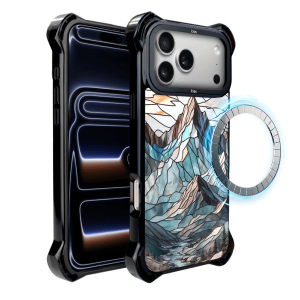 Etui do iPhone 17 Pro Max IBIZU DropGuard Ultra z MagSafe, Barwy szkła, Górski potok