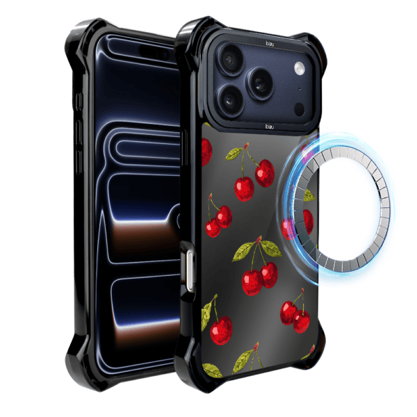 Etui do iPhone 17 Pro IBIZU DropGuard Ultra z MagSafe, Midnight, Wiśniowa noc