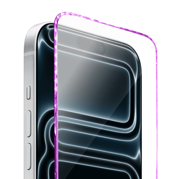 Diamond Cut, twarde szkło z ozdobną diamentową ramką do iPhone 17 Pro, różowe2