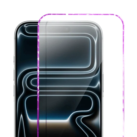 Diamond Cut, twarde szkło z ozdobną diamentową ramką do iPhone 17 Pro, różowe3