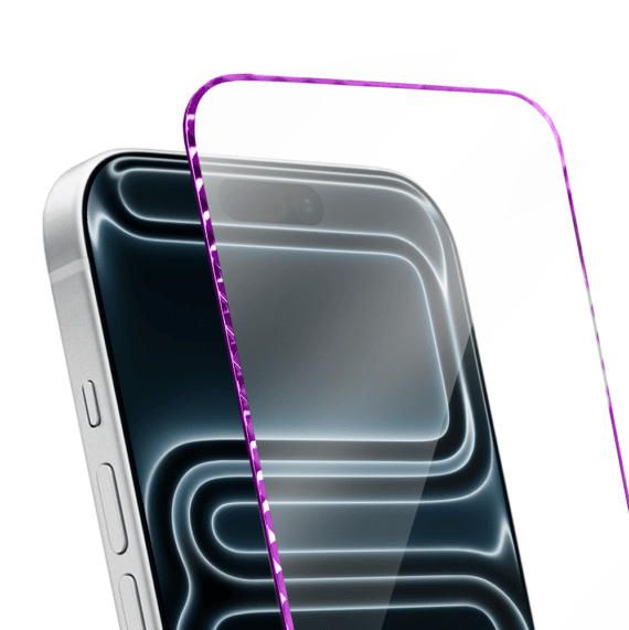 Diamond Cut, twarde szkło z ozdobną diamentową ramką do iPhone 17 Pro, różowe4