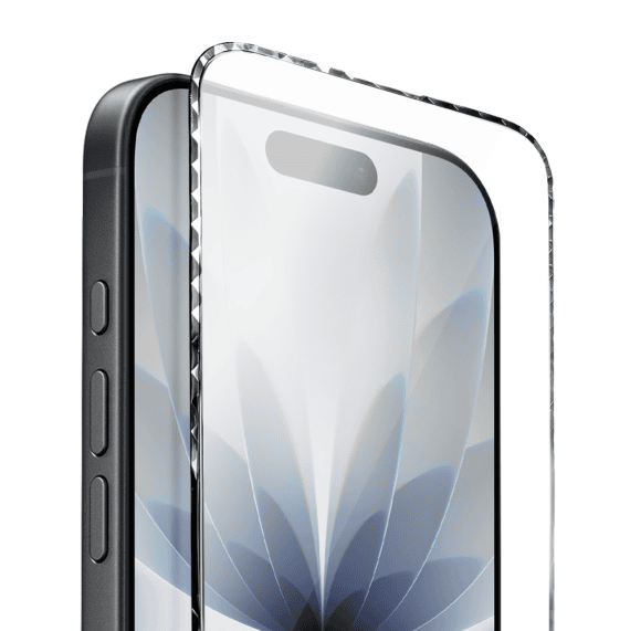 Diamond Cut, twarde szkło z ozdobną diamentową ramką do iPhone 17, czarne2