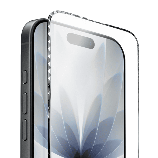 Diamond Cut, twarde szkło z ozdobną diamentową ramką do iPhone 17, czarne2