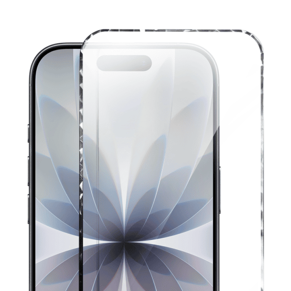 Diamond Cut, twarde szkło z ozdobną diamentową ramką do iPhone 17, czarne3