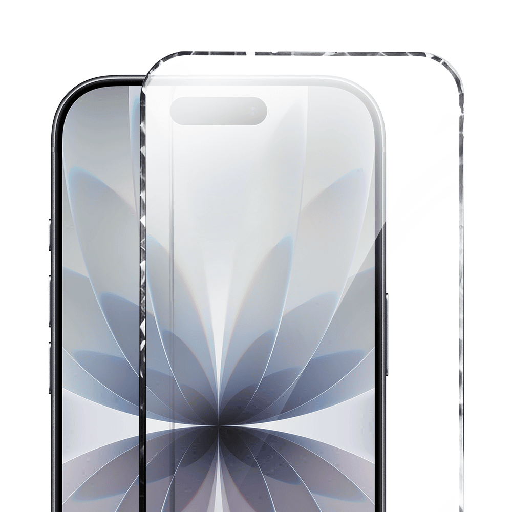 Diamond Cut, twarde szkło z ozdobną diamentową ramką do iPhone 17, czarne3