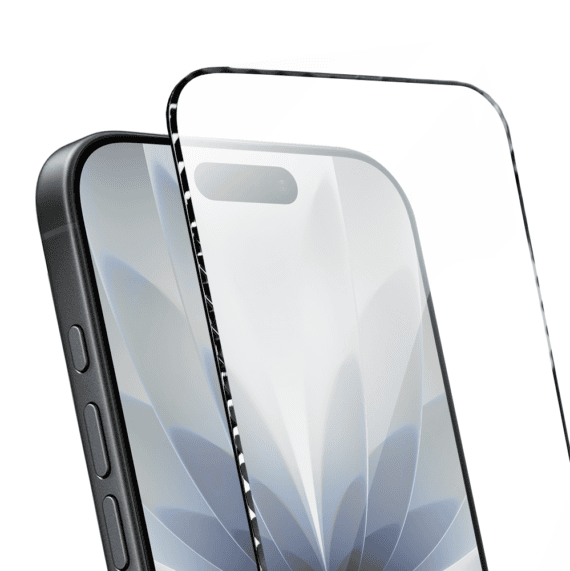 Diamond Cut, twarde szkło z ozdobną diamentową ramką do iPhone 17, czarne4