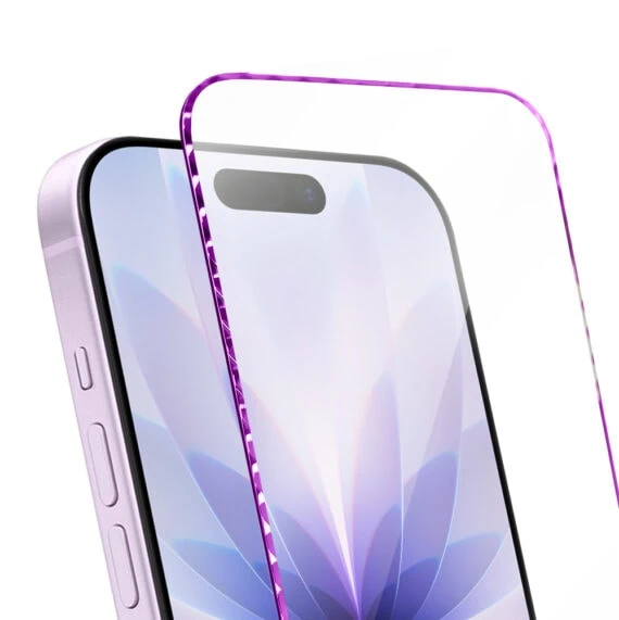 Diamond Cut, twarde szkło z ozdobną diamentową ramką do iPhone 17, różowe4