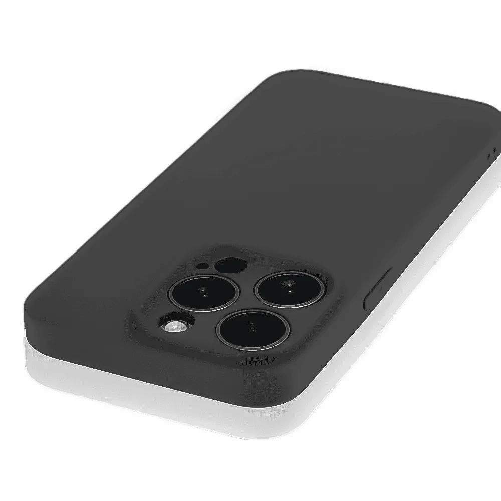 Etui do iPhone 12 Pro silikonowe z mikrofibrą soft touch z osłoną na aparat, czarne (5)