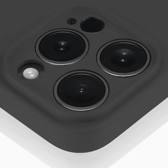 Etui do iPhone 12 Pro silikonowe z mikrofibrą soft touch z osłoną na aparat, czarne (6)