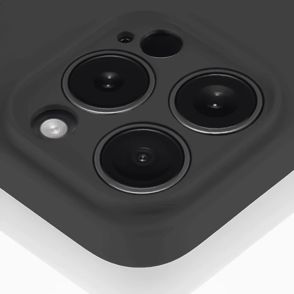 Etui do iPhone 12 Pro silikonowe z mikrofibrą soft touch z osłoną na aparat, czarne (6)