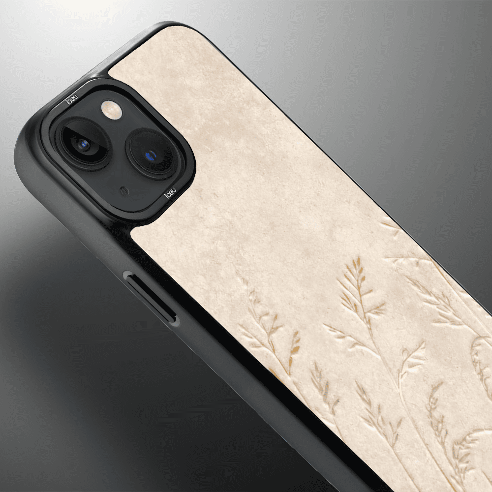 Etui do iPhone 14 BIZU DropGuard Matt z MagSafe, Relief Garden, Kłosy z piaskowca (4)