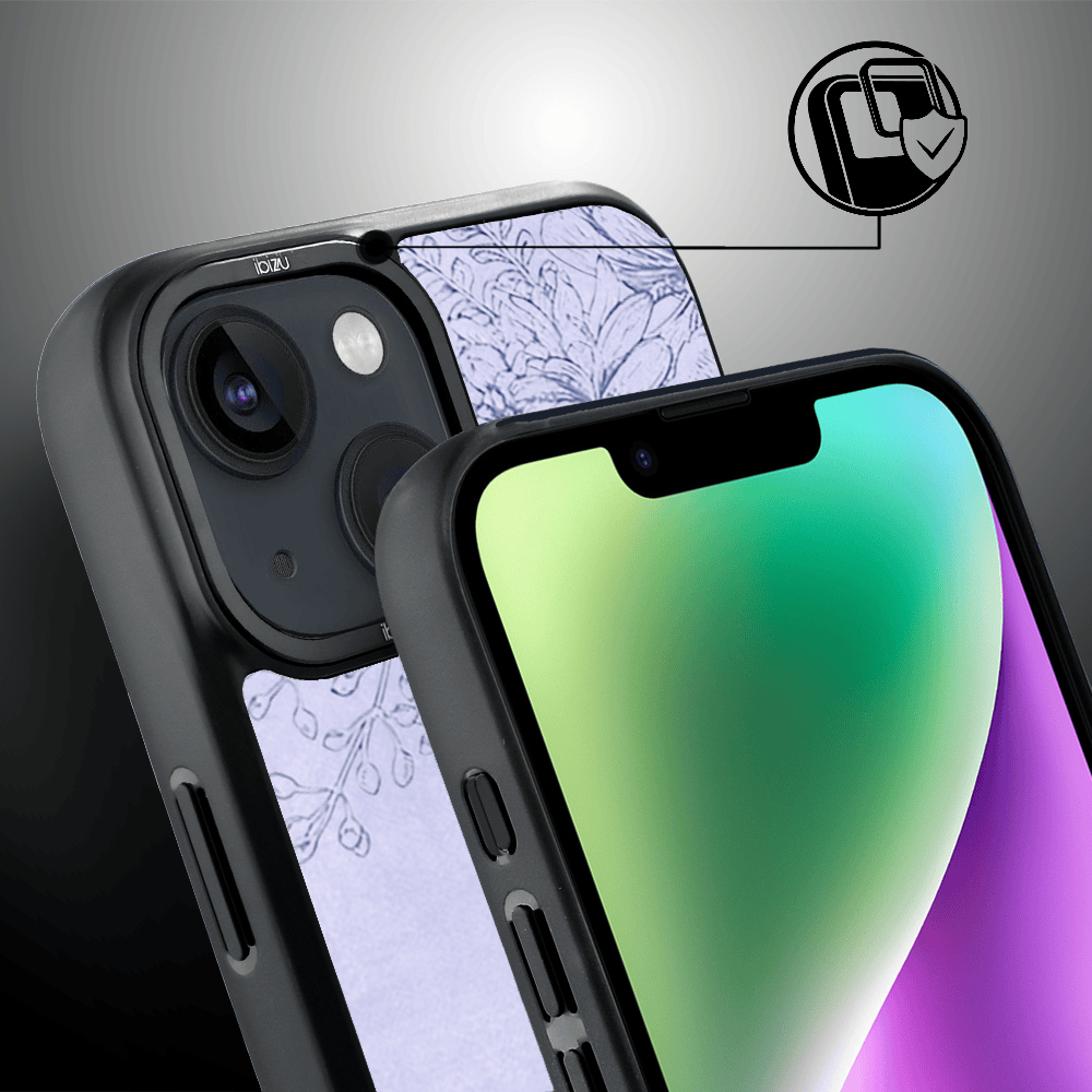 Etui do iPhone 14 IBIZU DropGuard Matt z MagSafe, Relief Garden, Kwiatowa płaskorzeźba (4)