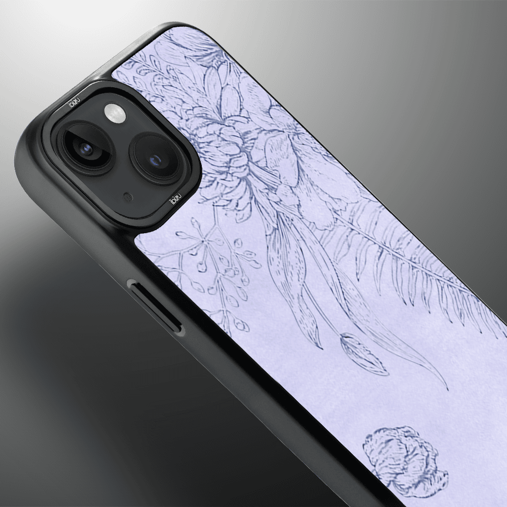 Etui do iPhone 14 IBIZU DropGuard Matt z MagSafe, Relief Garden, Kwiatowa płaskorzeźba (5)