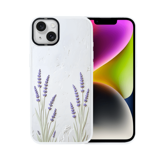 Etui do iPhone 14 IBIZU DropGuard Matt z MagSafe, Relief Garden, Prowansalska lawenda pop1