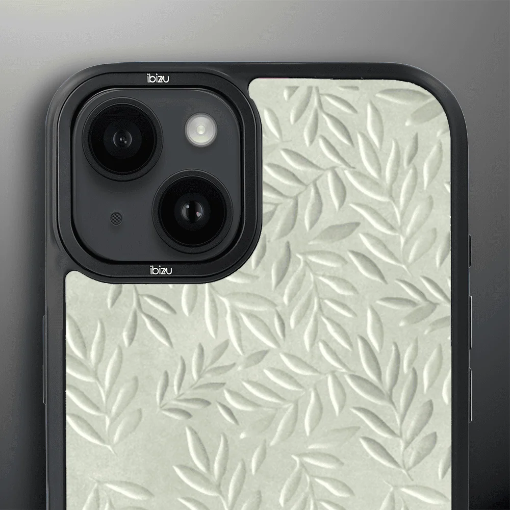 Etui do iPhone 14 IBIZU DropGuard Matt z MagSafe, Relief Garden, Ślad oliwki (2)