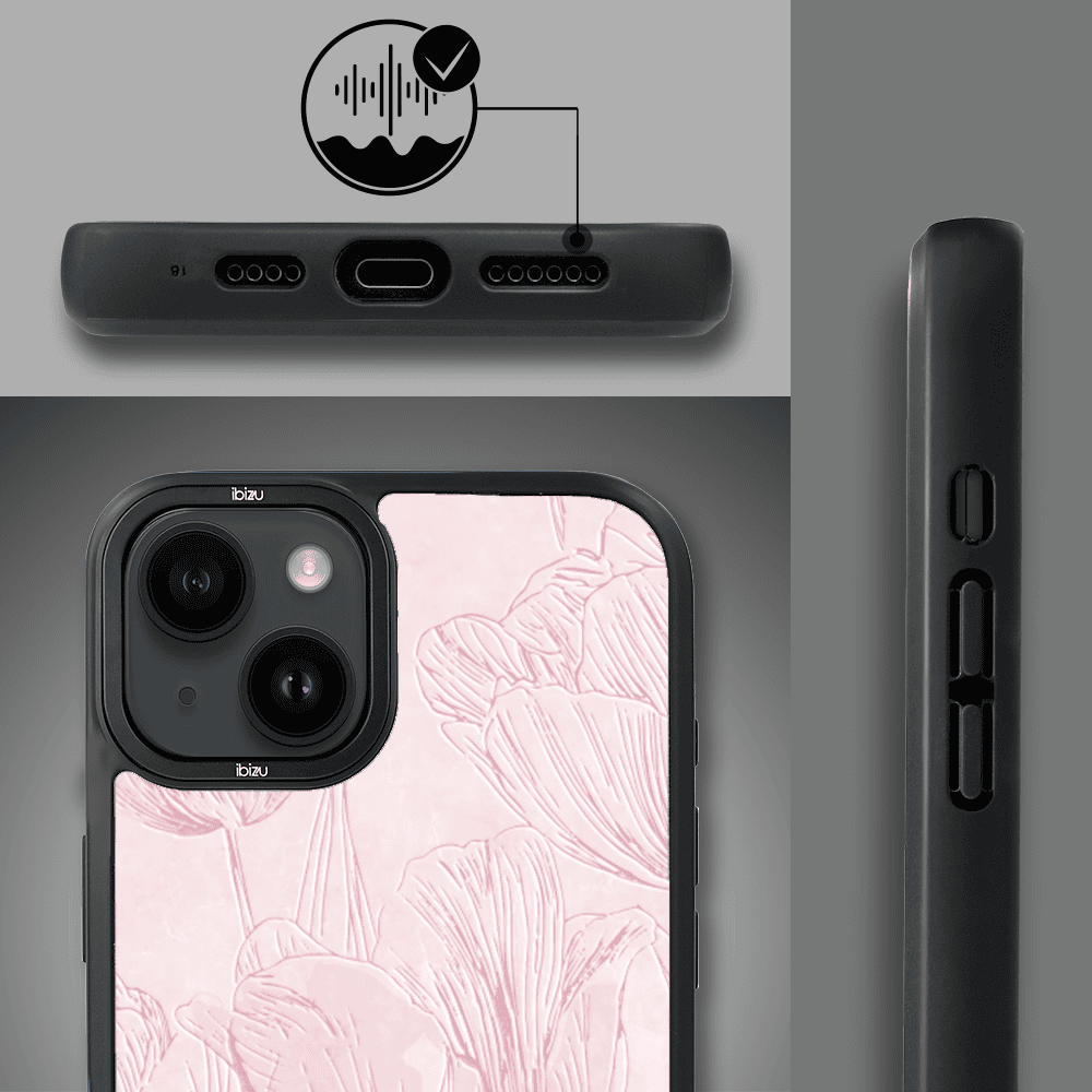 Etui do iPhone 14 Plus IBIZU DropGuard Matt z MagSafe, Relief Garden, Tulipanowy fresk (4)