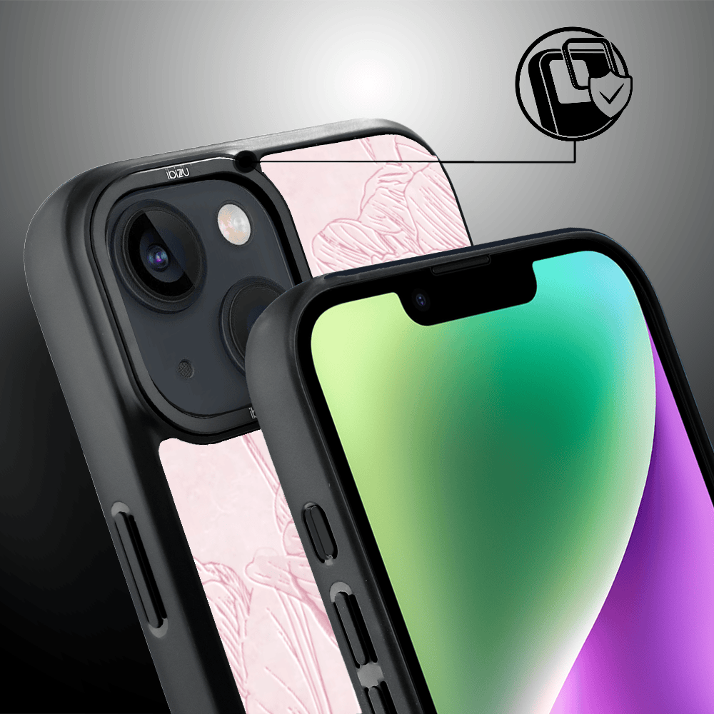 Etui do iPhone 14 Plus IBIZU DropGuard Matt z MagSafe, Relief Garden, Tulipanowy fresk (5)