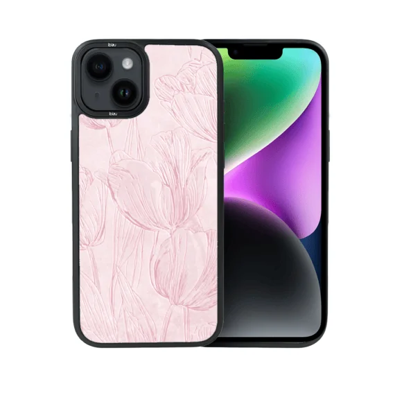 Etui do iPhone 14 Plus IBIZU DropGuard Matt z MagSafe, Relief Garden, Tulipanowy fresk (8)