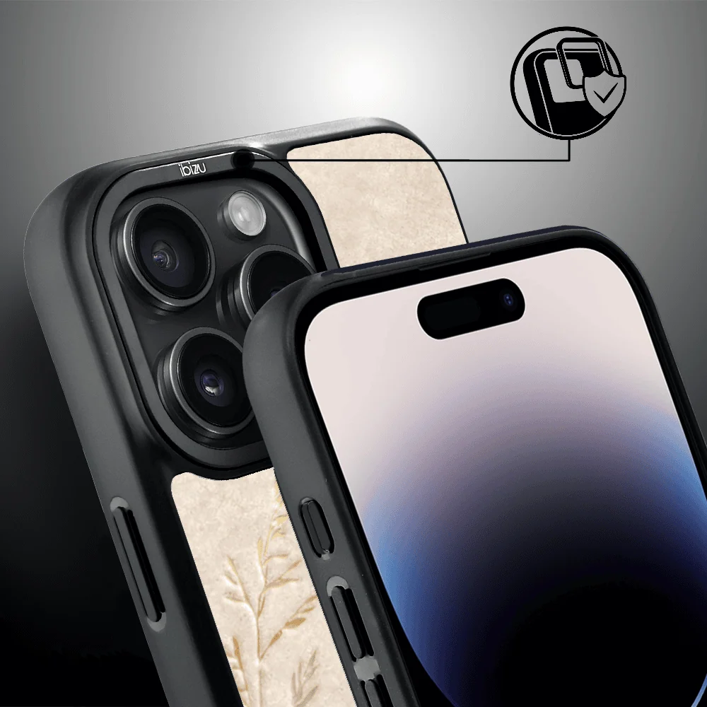 Etui do iPhone 14 Pro BIZU DropGuard Matt z MagSafe, Relief Garden, Kłosy z piaskowca (4)