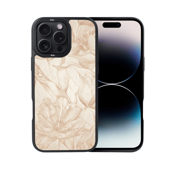 Etui do iPhone 14 Pro IBIZU DropGuard Matt z MagSafe, Relief Garden, Botaniczny biskwit (8)