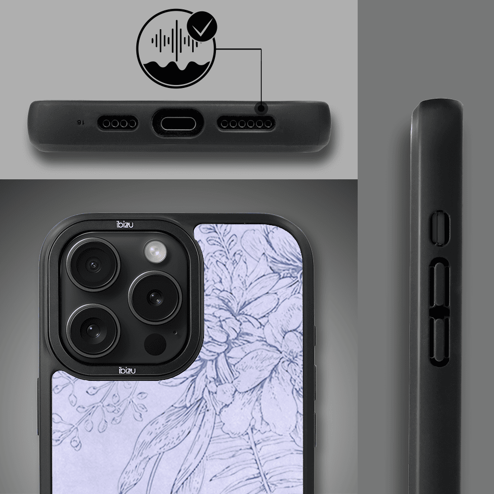 Etui do iPhone 14 Pro IBIZU DropGuard Matt z MagSafe, Relief Garden, Kwiatowa płaskorzeźba (3)