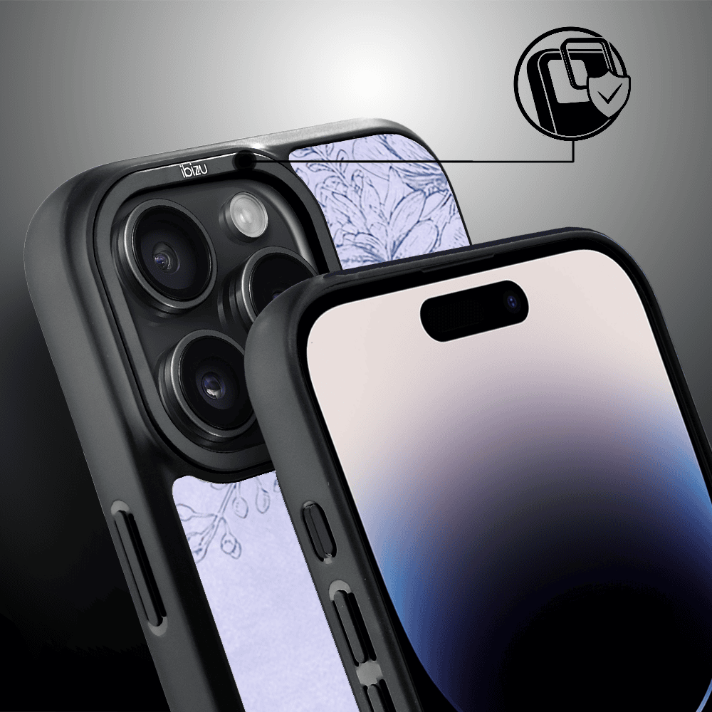 Etui do iPhone 14 Pro IBIZU DropGuard Matt z MagSafe, Relief Garden, Kwiatowa płaskorzeźba (4)
