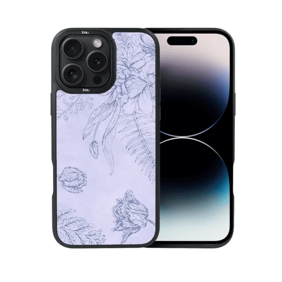 Etui do iPhone 14 Pro IBIZU DropGuard Matt z MagSafe, Relief Garden, Kwiatowa płaskorzeźba (7)