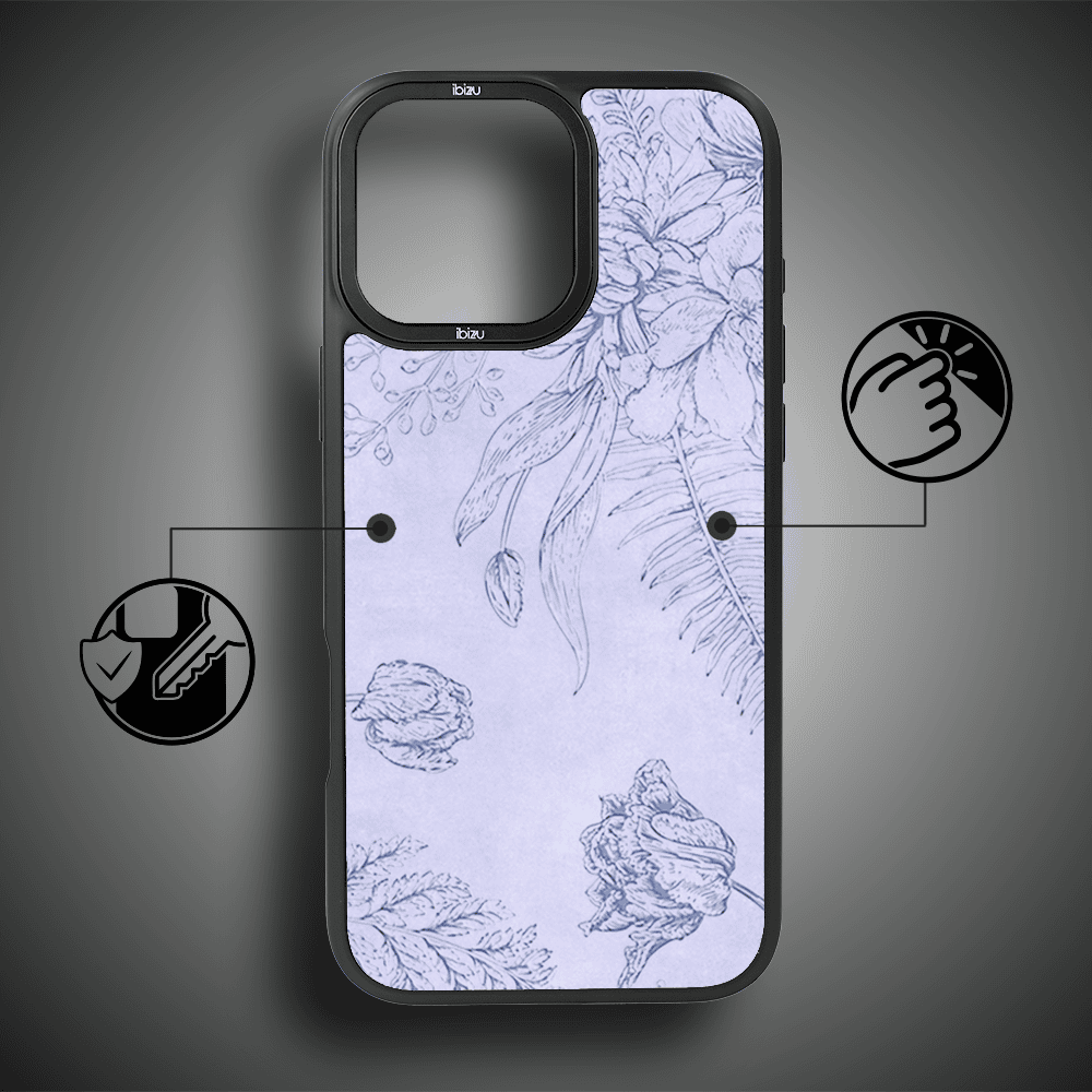 Etui do iPhone 14 Pro IBIZU DropGuard Matt z MagSafe, Relief Garden, Kwiatowa płaskorzeźba (8)