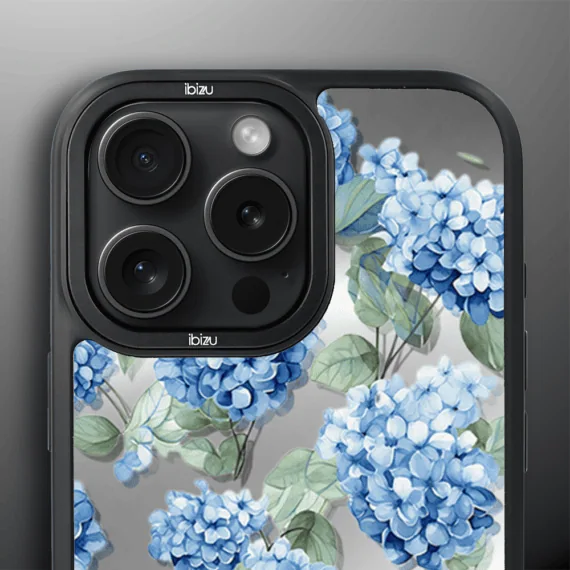 Etui do iPhone 14 Pro IBIZU DropGuard Matt z MagSafe, Relief Garden, Szafirowa hortensja (1)