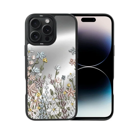 Etui do iPhone 14 Pro IBIZU DropGuard Matt z MagSafe, Relief Garden, Wiosenna łąka (6)