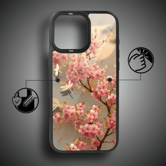 Etui do iPhone 14 Pro Max IBIZU DropGuard Matt z MagSafe, Azja, Taniec sakury (6)