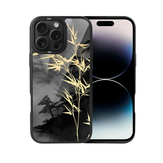 Etui do iPhone 14 Pro Max IBIZU DropGuard Matt z MagSafe, Azja, Złoty bambus (7)