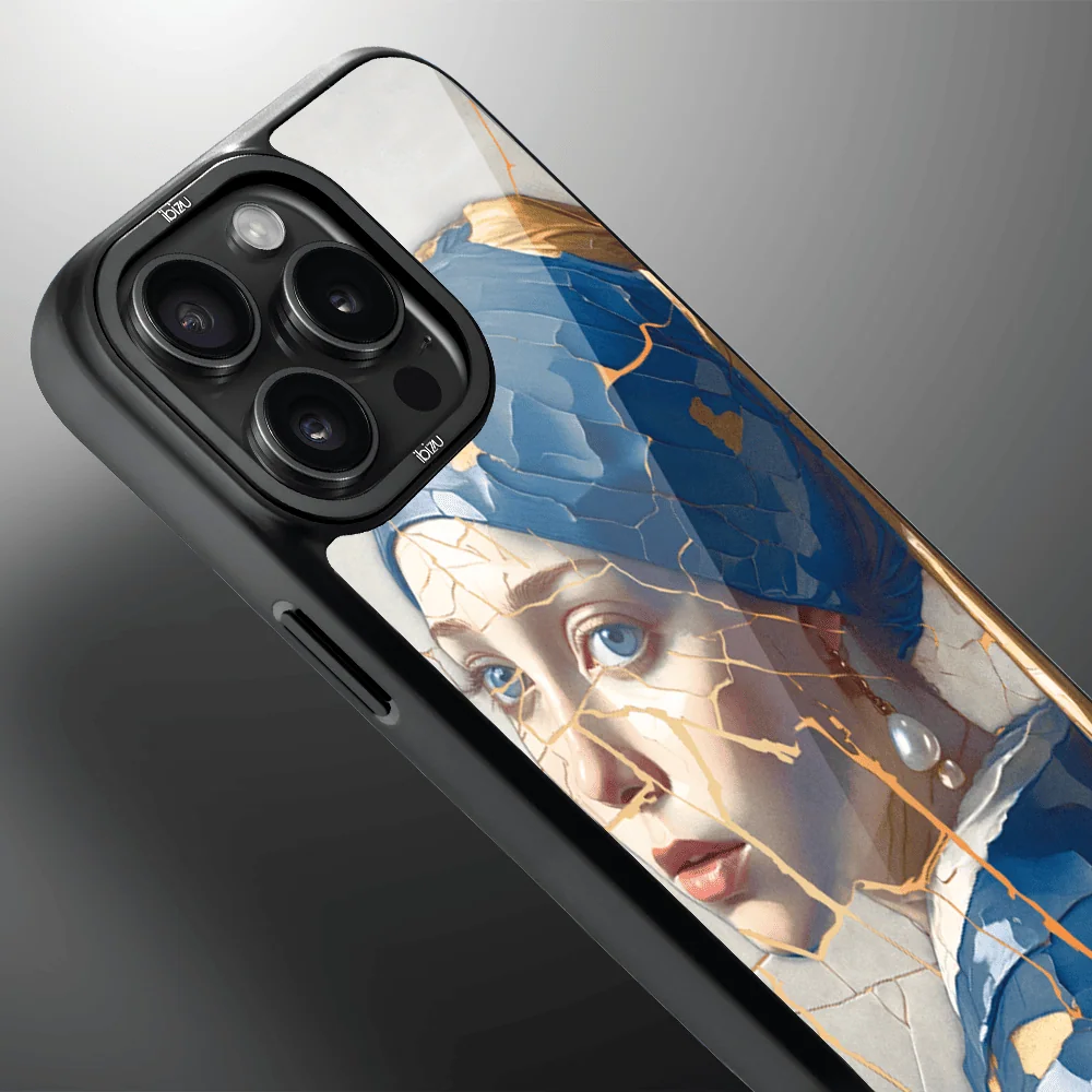 Etui do iPhone 14 Pro Max IBIZU DropGuard Matt z MagSafe, Kintsugi Art, kobieta z perłą (1)