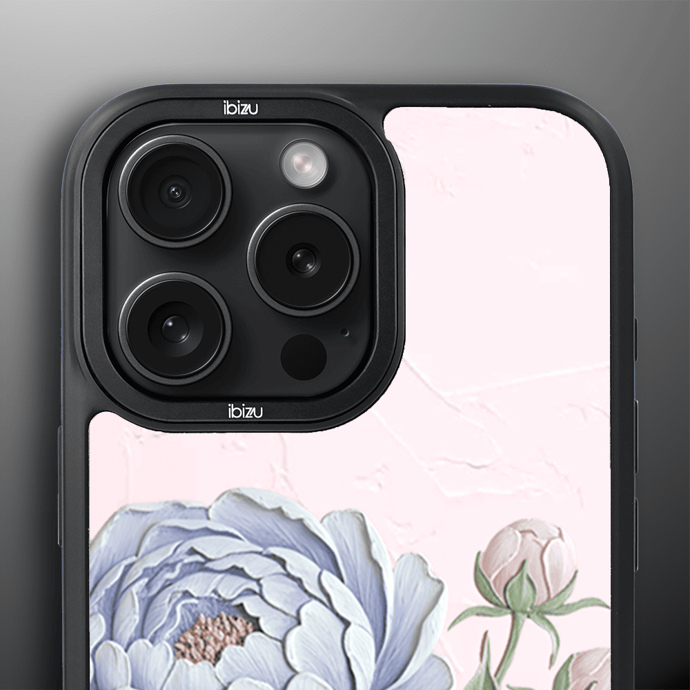 Etui do iPhone 14 Pro Max IBIZU DropGuard Matt z MagSafe, Relief Garden, Piwoniowy róż (6)